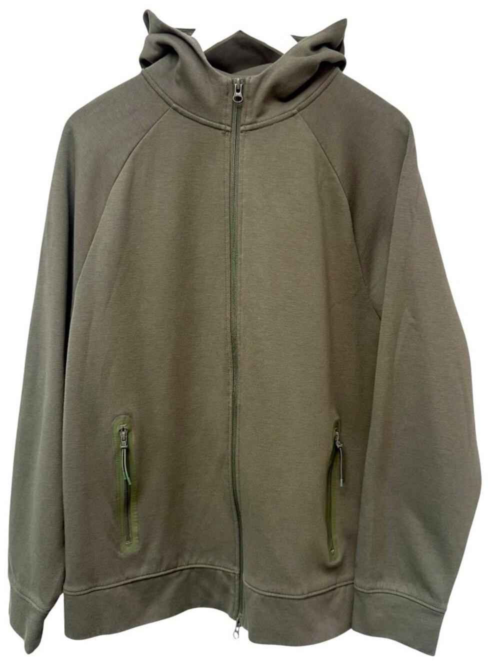 All in Motion Zip Up Hoodie Mens Large Siro Ponte Olive Green Casual Jacket